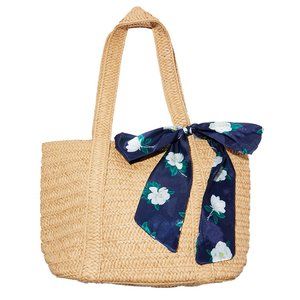 Draper James Straw Bag with Floral Scarf